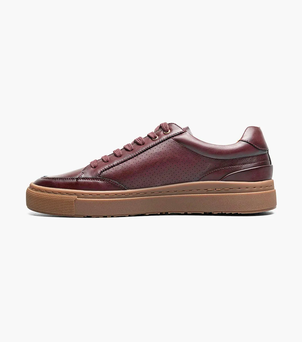 Stacy Adams Dorian Moc Toe Lace-Up Sneaker Green 25749-646 Bordeaux Wine