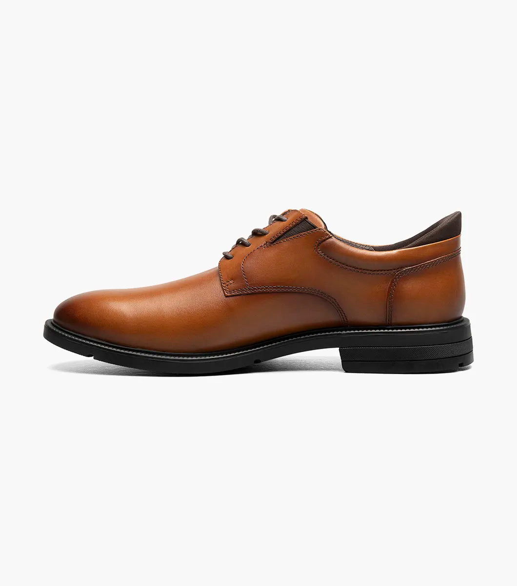 Nunn Bush KORE EZ Icon Plain Toe Oxford Shoes Cognac 85144-221