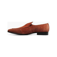 Stacy Adams Shapshaw Velour Moc Toe Slip On Shoes Cognac 25642-221