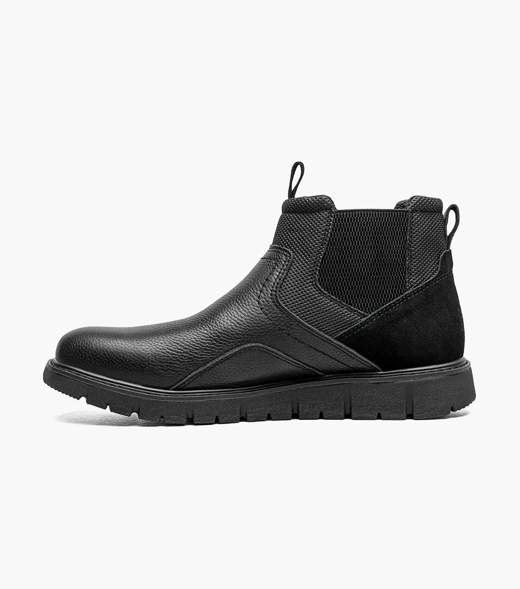 Nunn Bush Karnak Plain Toe Chelsea Boot Leather Black Tumbled  85137-007