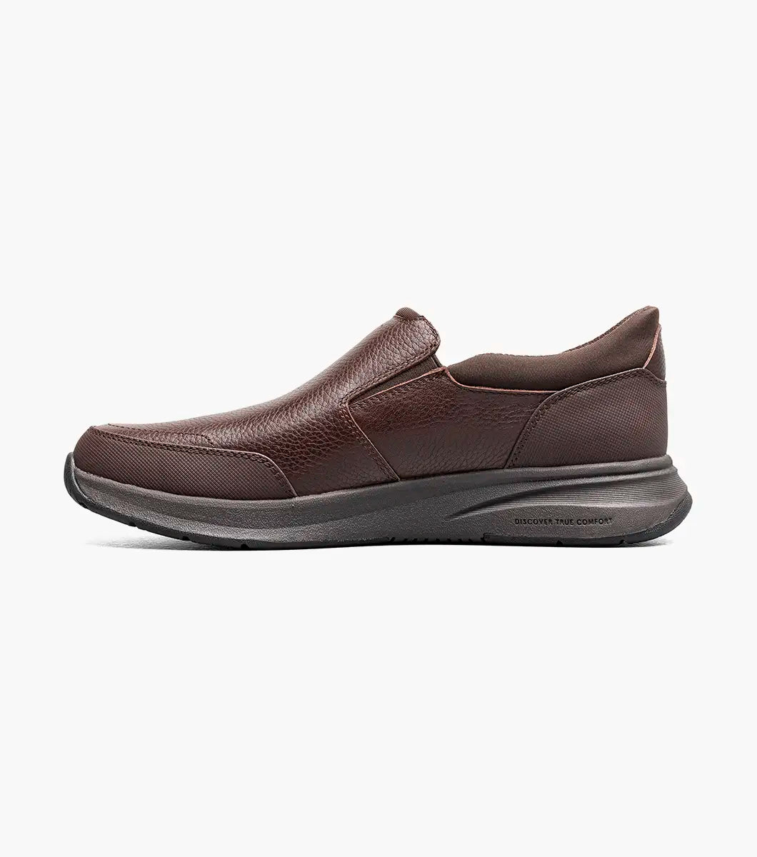 Nunn Bush KORE Taz EZ Hands-Free Moc Toe Slip-On Brown Tumbled 85192-247