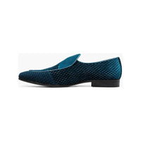 Stacy Adams Shapshaw Velour Moc Toe Slip On Shoes Teal 25642-444