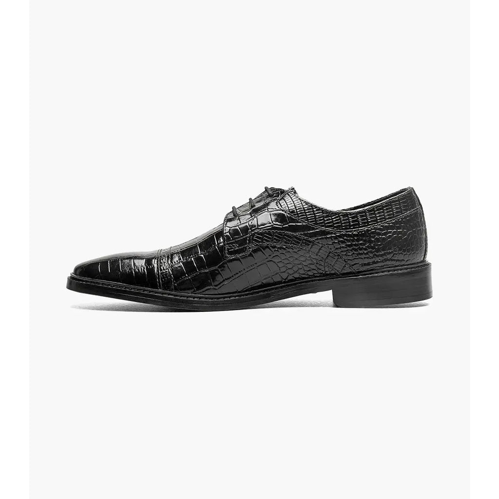Stacy Adams Fiorentino Cap Toe Oxford Print Leather 25814-001 Black