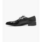 Stacy Adams Fiorentino Cap Toe Oxford Print Leather 25814-001 Black