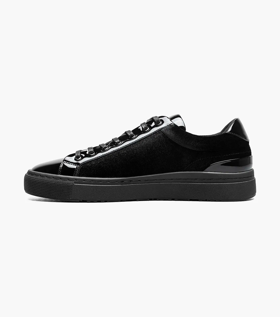 Stacy Adams Dante Lace To Toe Sneaker Patent Leather Black Smooth 25806-005