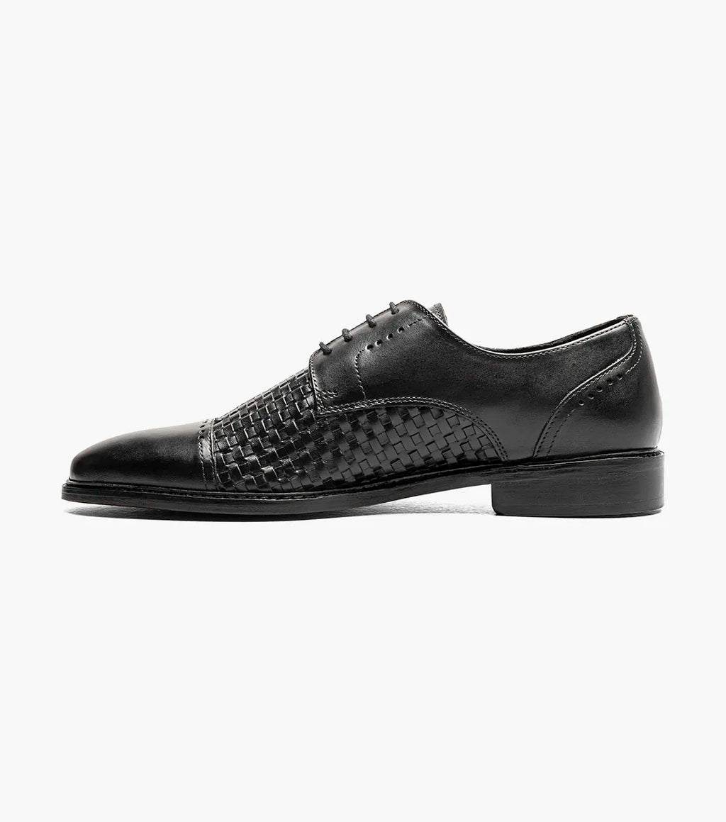 Stacy Adams Franchetti Cap Toe Oxford Leather Shoes 25812-001 Black