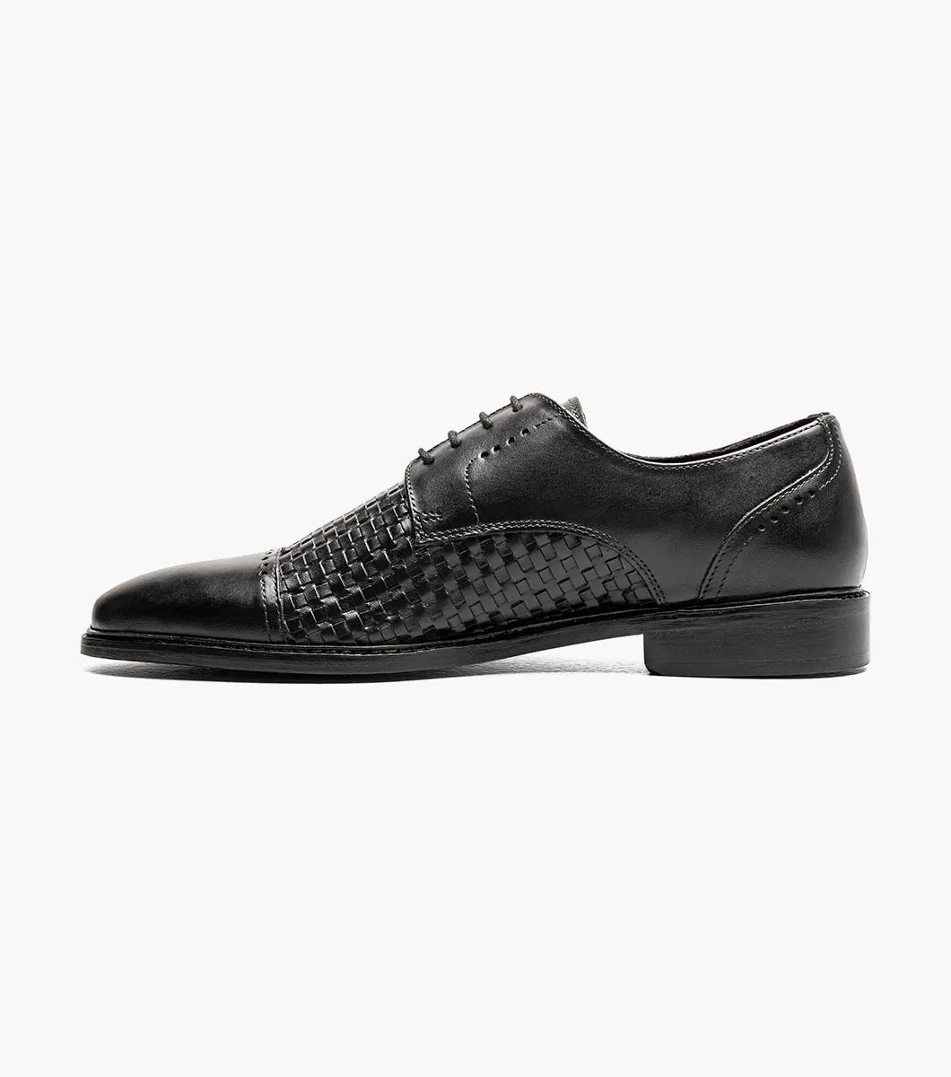 Stacy Adams Franchetti Cap Toe Oxford Leather Shoes 25812-001 Black