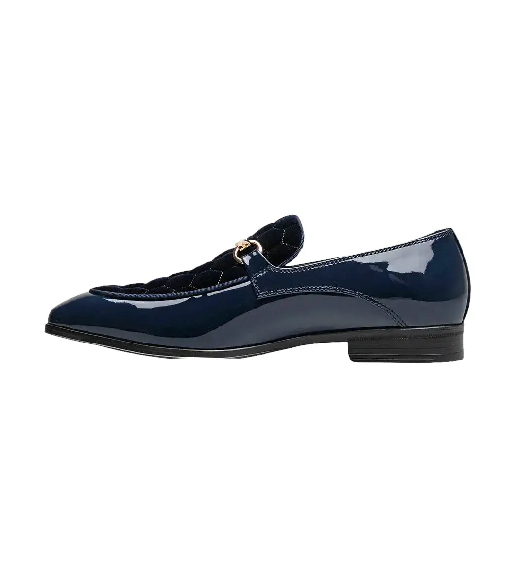 Stacy Adams Sprague Moc Toe Bit Slip On Shoes Navy 25732-410