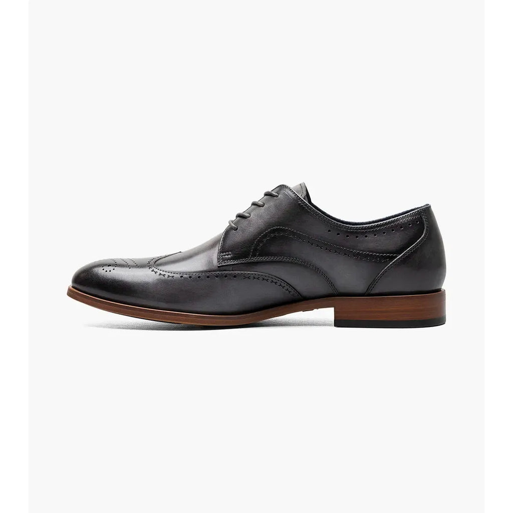 Stacy Adams Brayden Wingtip Oxford Shoes Smooth Leather Gray 25635-020