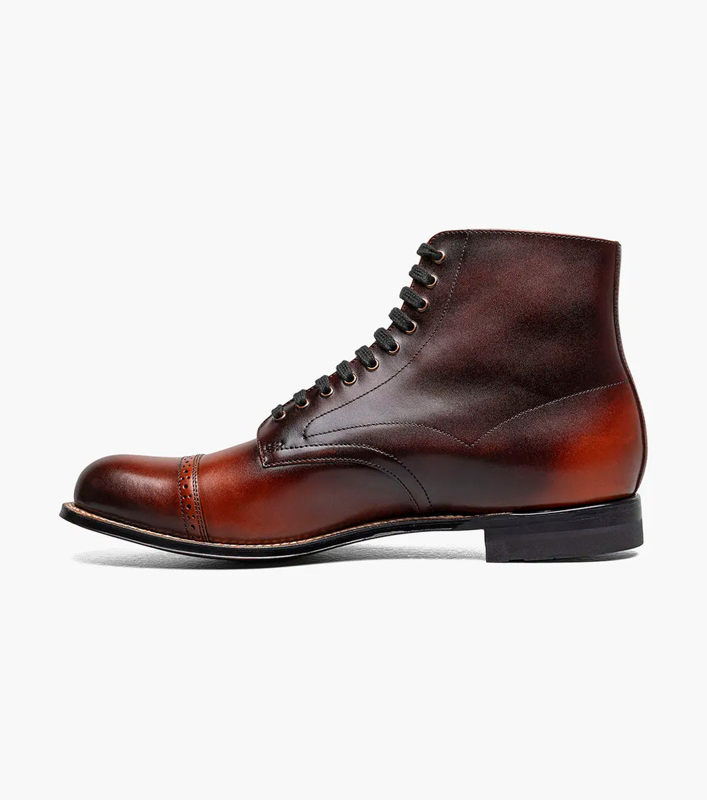 Stacy Adams Madison Cap Toe Lace Up Boot Tone On Tone Cognac 00110-221