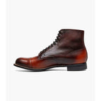 Stacy Adams Madison Cap Toe Lace Up Boot Tone On Tone Cognac 00110-221
