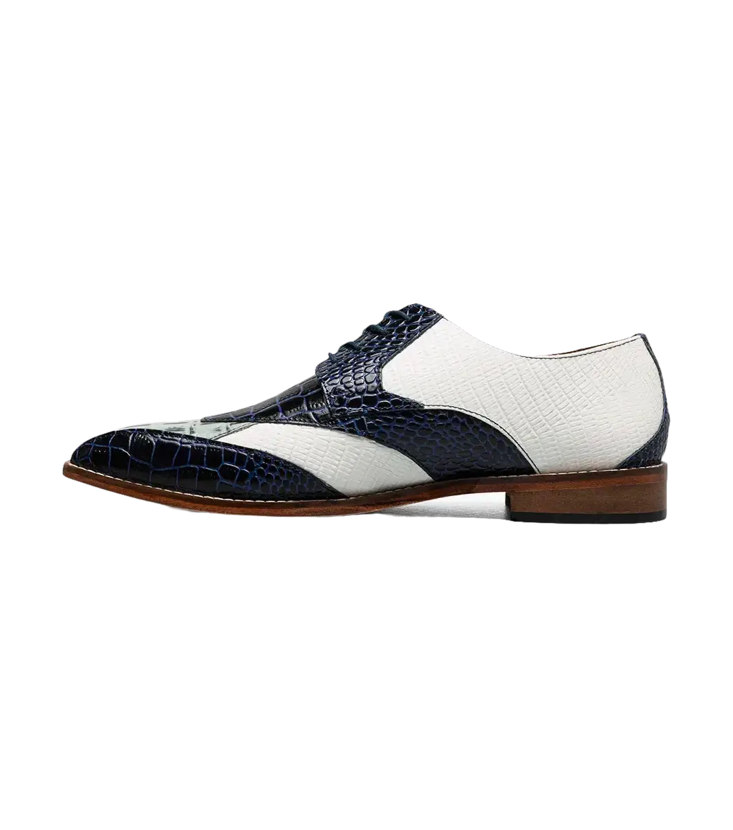 Stacy Adams Tristano Modified Bike Toe Oxford Shoes Dark Blue Multi 25694-469