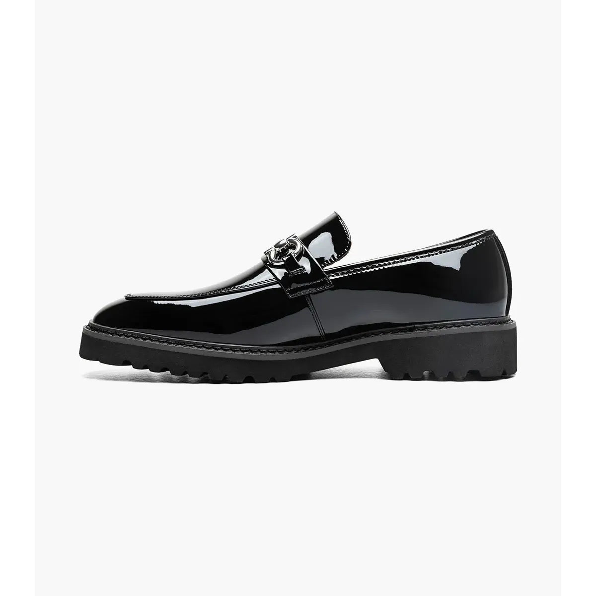 Stacy Adams Carabello Moc Toe Bit Slip On Black Patent Leather 25804-004
