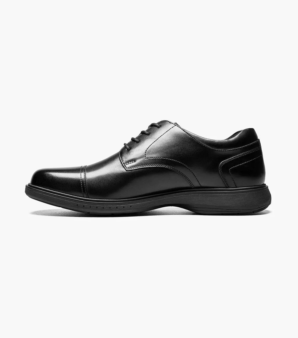 Nunn Bush KORE Pro Cap Toe Oxford Walking Shoes Black Leather 84944-001