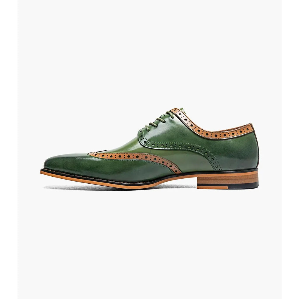 Stacy Adams Tindall Wingtip Oxford Men's Shoes 25832-302 Olive Multi
