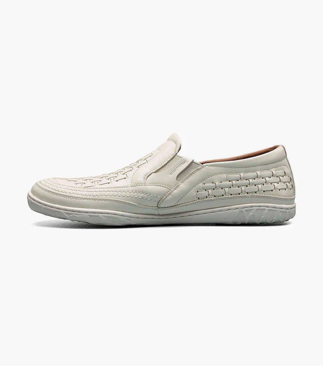 Stacy Adams Ithaca Moc Toe Slip On Shoes White 25656-100