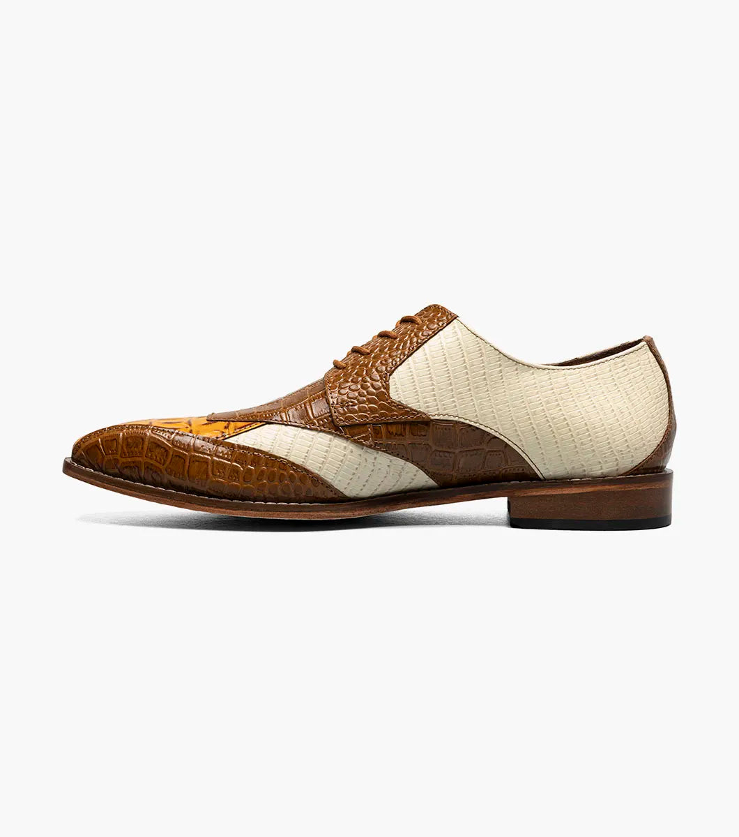 Stacy Adams Tristano Modified Bike Toe Oxford Shoes Tan Multi 25694-238