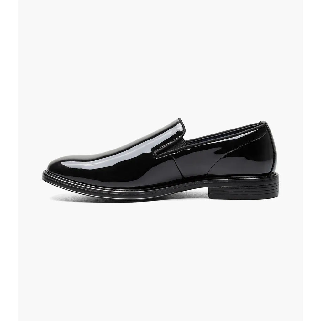 Nunn Bush Centro Formal Flex Plain Toe Slip On Tux Shoes Black Patent 85047-004
