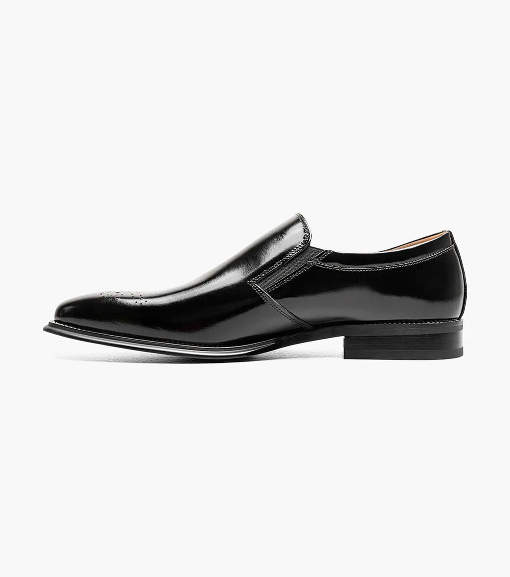 Stacy Adams Alistair Plain Toe Ornament Slip On Black 25792-001