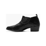 Stacy Adams Sandoval Cuban Heel Boot Croco print Black 25666-001