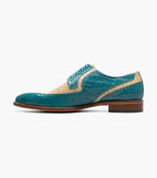 Stacy Adams Talamanco Bike Toe Oxford Animal Print Teal Multi 25788-448