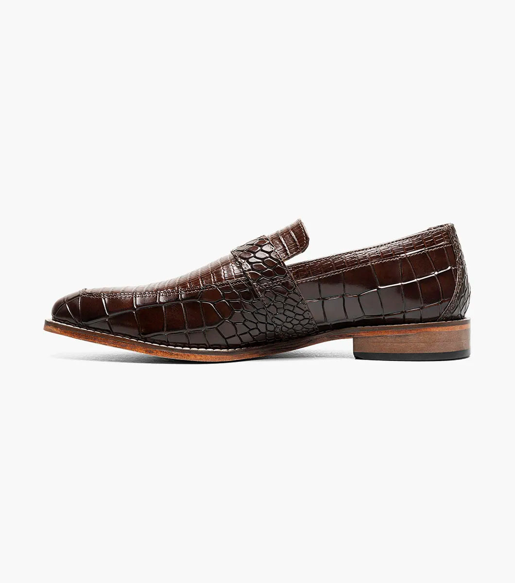 Stacy Adams Rubiano Moc Toe Buckle Strap Slip On Dark Brown 25787-200