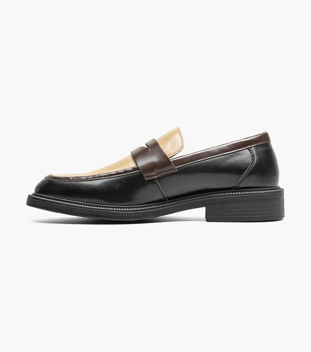 Stacy Adams Everett Moc Toe Penny Slip On Black Brown 25790-963