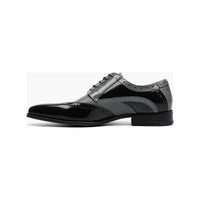 Stacy Adams Ivingale Wingtip Oxford Dress Shoes Leather Black Gray 25684-975