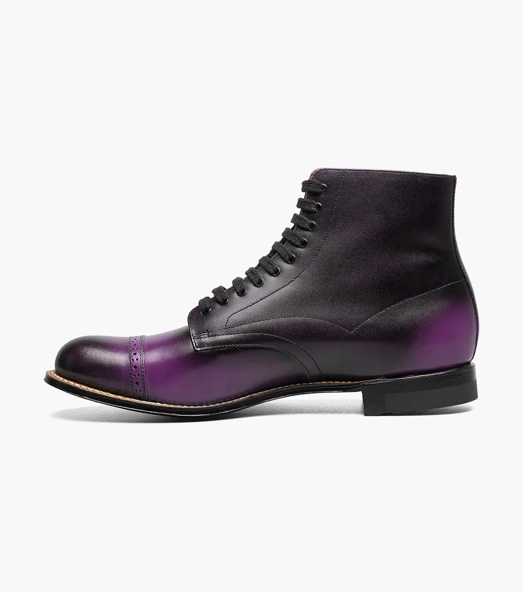 Stacy Adams Madison Cap Toe Lace Up Boot Tone On Tone Purple 00110-542