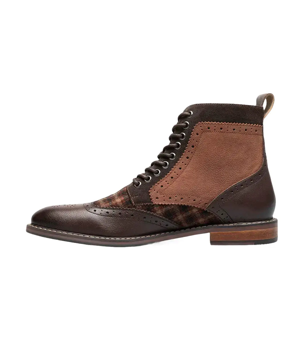 Stacy Adams Finnegan Wingtip Lace-Up Boot Brown Multi 25427-249