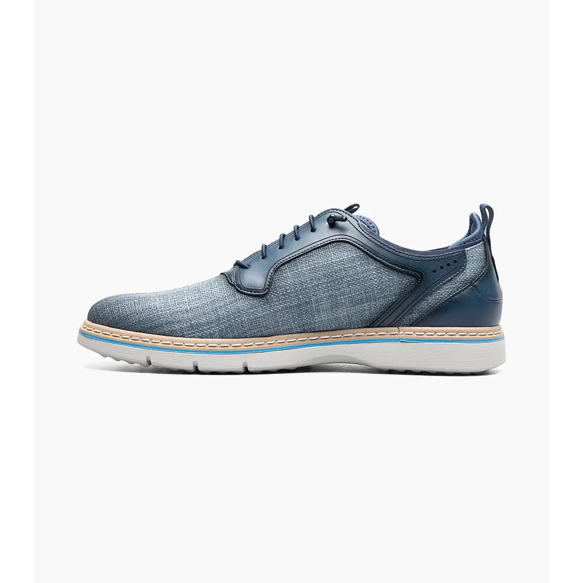 Stacy Adams Sebert Plain Toe Elastic Lace Up Walking Shoes Navy 25771-410