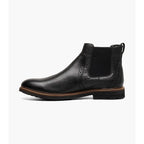 Nunn Bush Otis II Plain Toe Chelsea Boot Black Tumbled Leather 85091-007