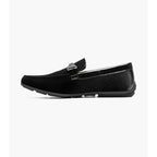 Stacy Adams Sheridan Moc Toe Bit Slip On Shoes velour textile Black 25761-001