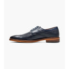Stacy Adams Gambetta Modified Cap Toe Oxford Leather Shoes Navy 25780-410