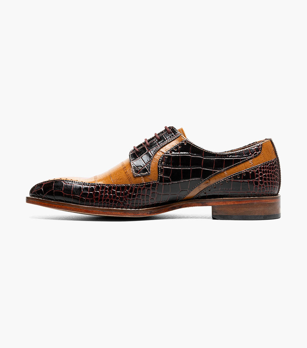 Stacy Adams Talamanco Bike Toe Oxford Animal Print Brown Multi 25788-249