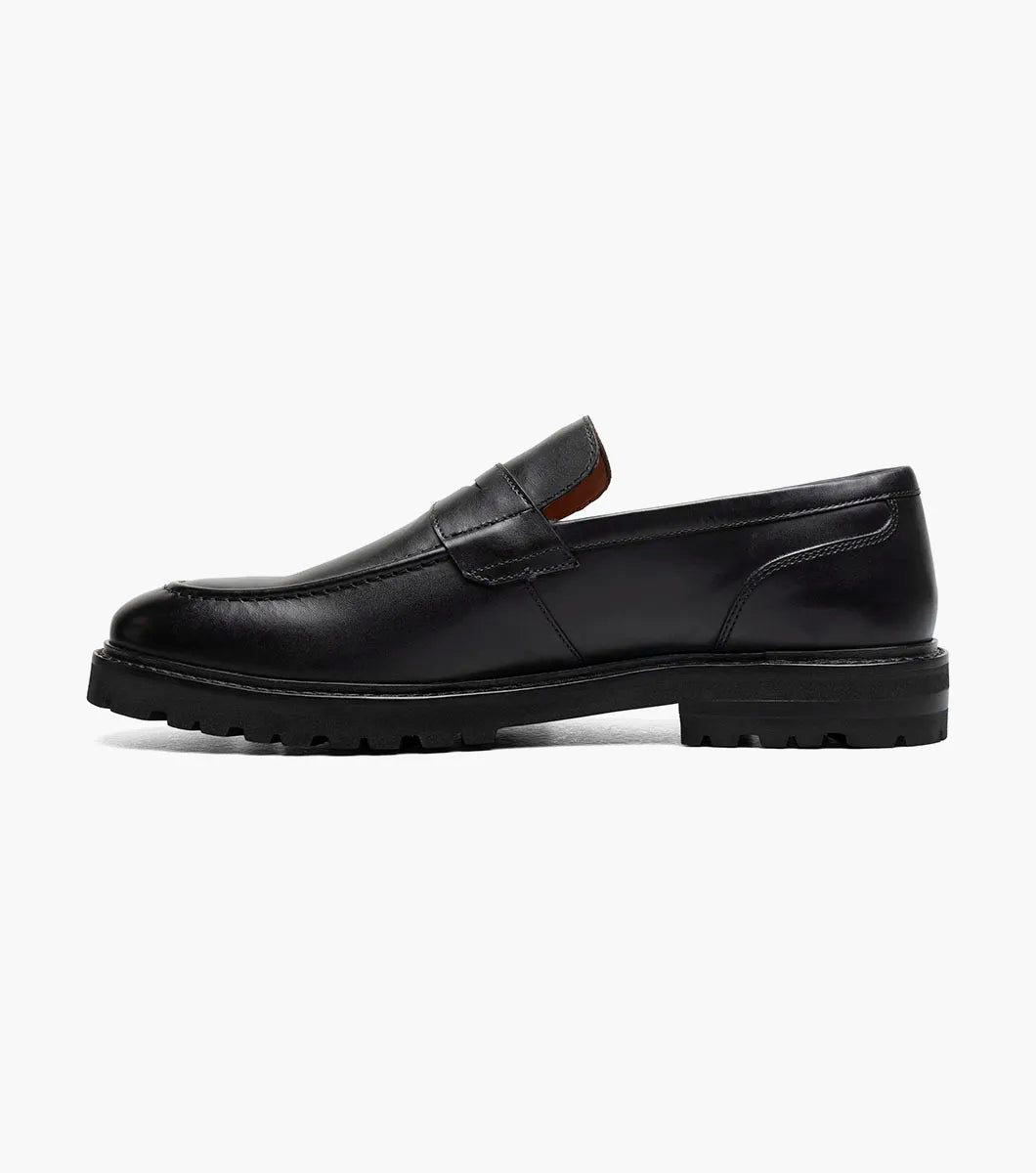 Stacy Adams Hayes Moc Toe Penny Slip On Shoes Leather Black 25735-001