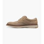 Nunn Bush Griff Suede Plain Toe Oxford Casual Shoes Stone 85107-275