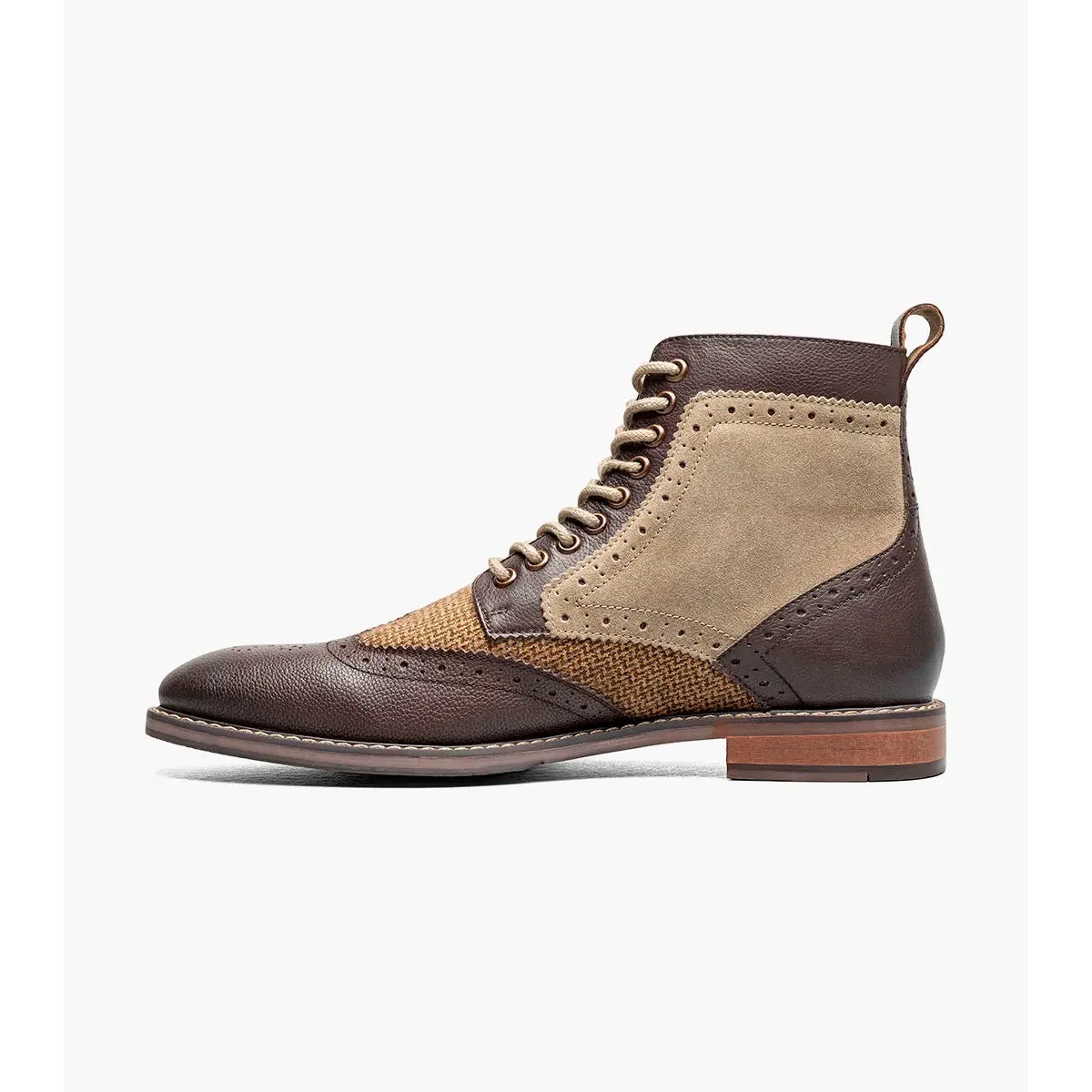 Stacy Adams Finnegan Wingtip Lace Up Boot Brown Tumbled 25427-247