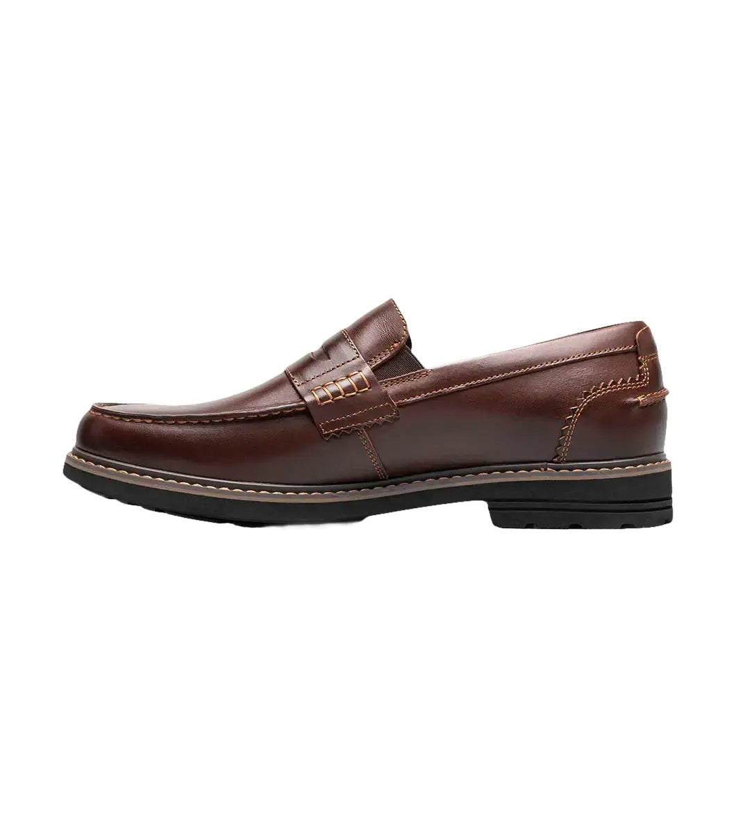 Nunn Bush Odin II Moc Toe Penny Loafer Shoes Burgundy 85154-601