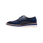 25725-400 Navy Stacy Adams Alario Wingtip Croco Embossed Leather Shoes