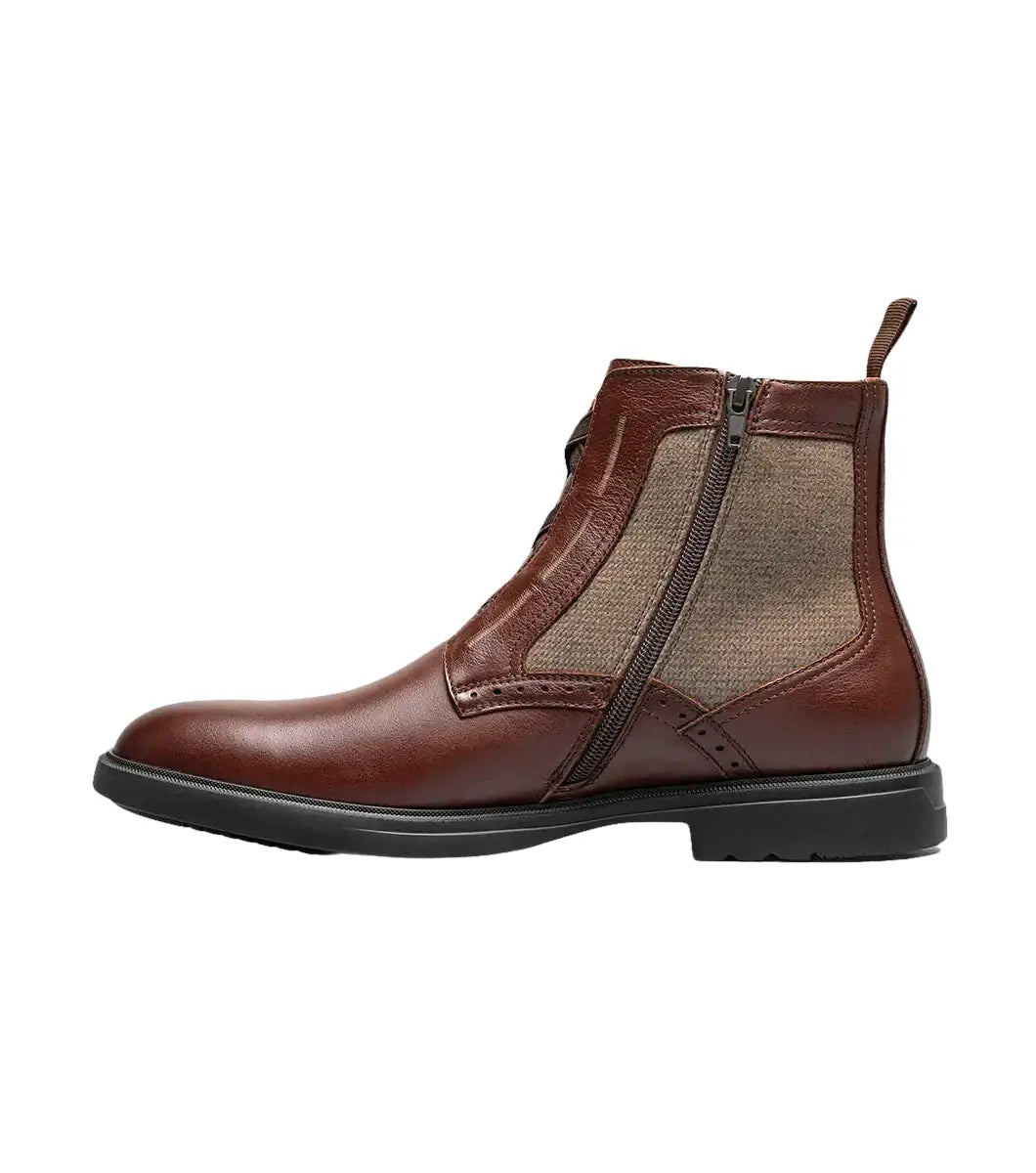 Stacy Adams Thompson Plain Toe Elastic Lace Boot Brown 25730-200