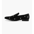 Stacy Adams Spangle Rhinestone Slip On Shoes Black and Silver 25699-042