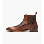 Stacy Adams Garza Wingtip Chelsea Boot Leather Cognac 25782-221