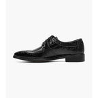 Stacy Adams Travato Wingtip Oxford Shoes Animal Print Leather Black 25737-001