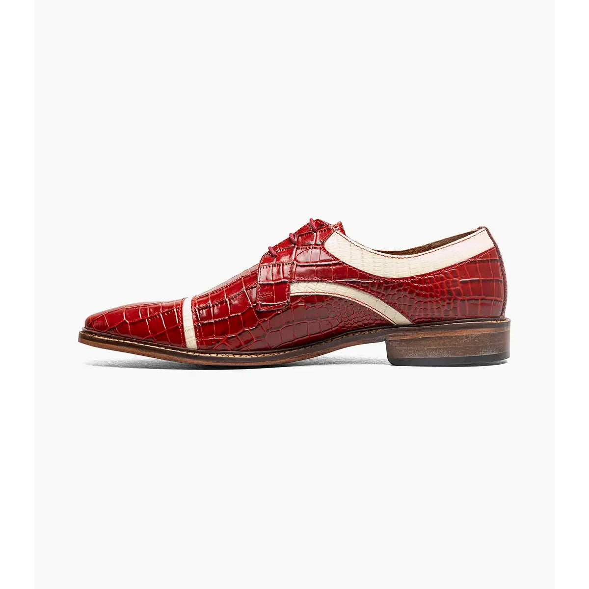 Stacy Adams Fiorentino Cap Toe Oxford Print Leather 25814-640 Red Multi