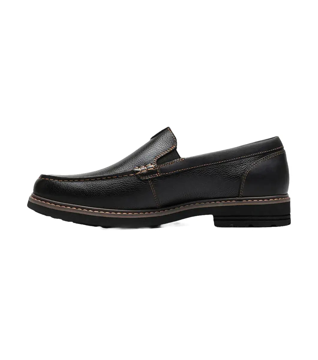 Nunn Bush Owen II Moc Toe Venetian Loafer Dress Shoes Black Tumbled 85153-007