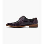 Stacy Adams Travato Wingtip Shoes Animal Print Leather Purple Multi 25737-540