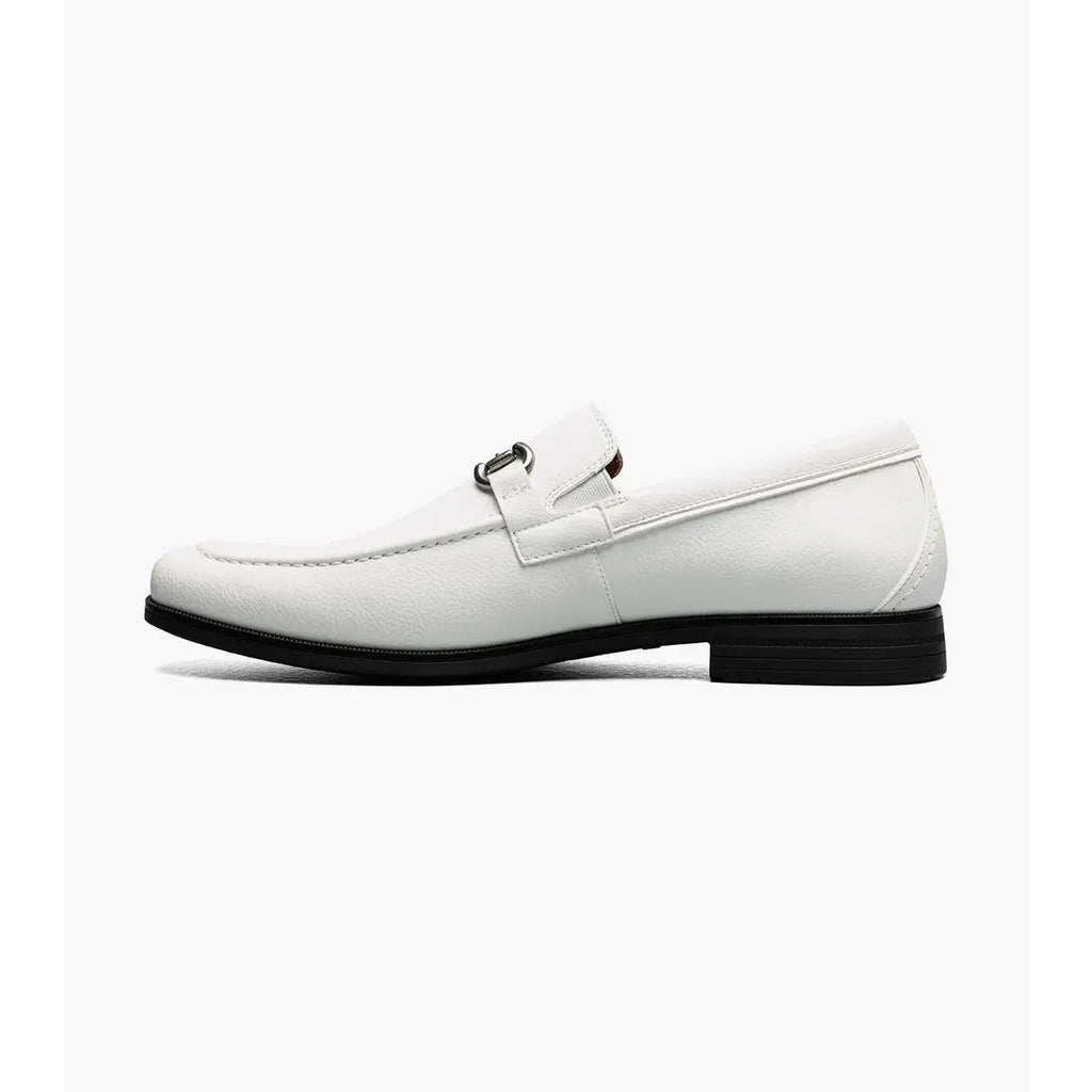 Stacy Adams Richmont Moc Toe Bit Slip On Shoes White Tumbled 21567-117