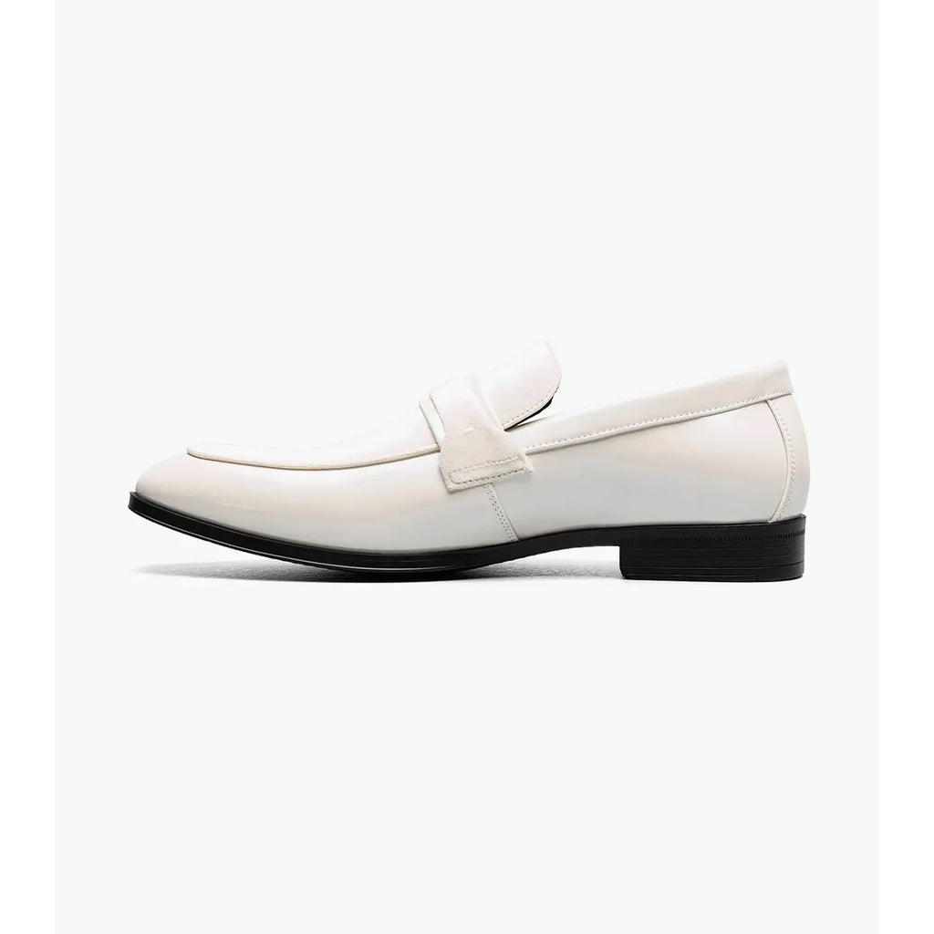Stacy Adams Spratley Moc Toe Saddle Slip On Dress Shoes Ivory 25686-101