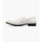 Stacy Adams Spratley Moc Toe Saddle Slip On Dress Shoes Ivory 25686-101